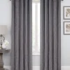 Herringbone Eyelet Readymade Curtains Charcoal