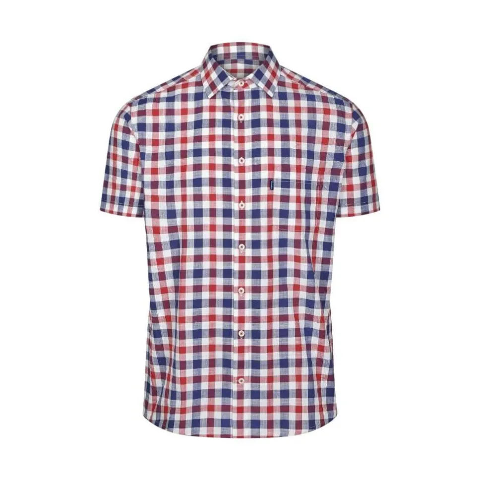 Holkham Check Short Sleeve Shirt Red by Champion