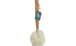 Home Spa Body Puff With Bamboo Handle