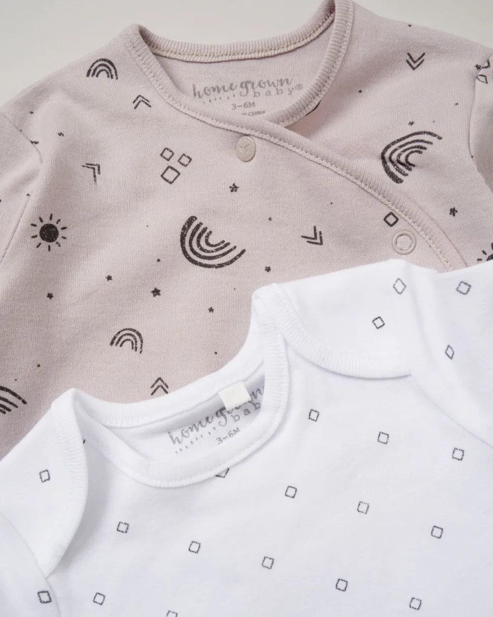 Homegrown Baby 100% Organic Cotton 5 Piece Printed Gift Set-Grey