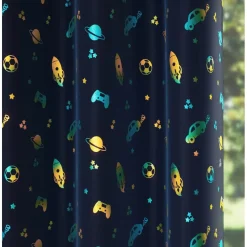 Infinity Metallic Space Kids Eyelet Readymade Curtains