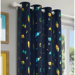 Infinity Metallic Space Kids Eyelet Readymade Curtains