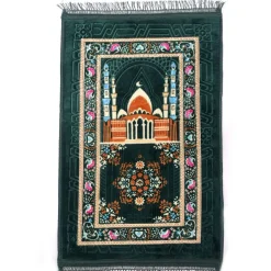 Islamic Prayer Mat Green - 70 x 110cm