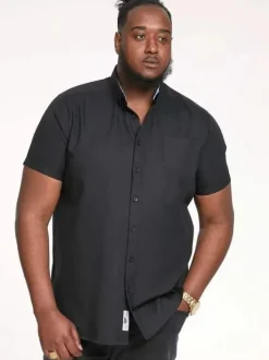 James Short Sleeve Outsize Oxford Shirt Black