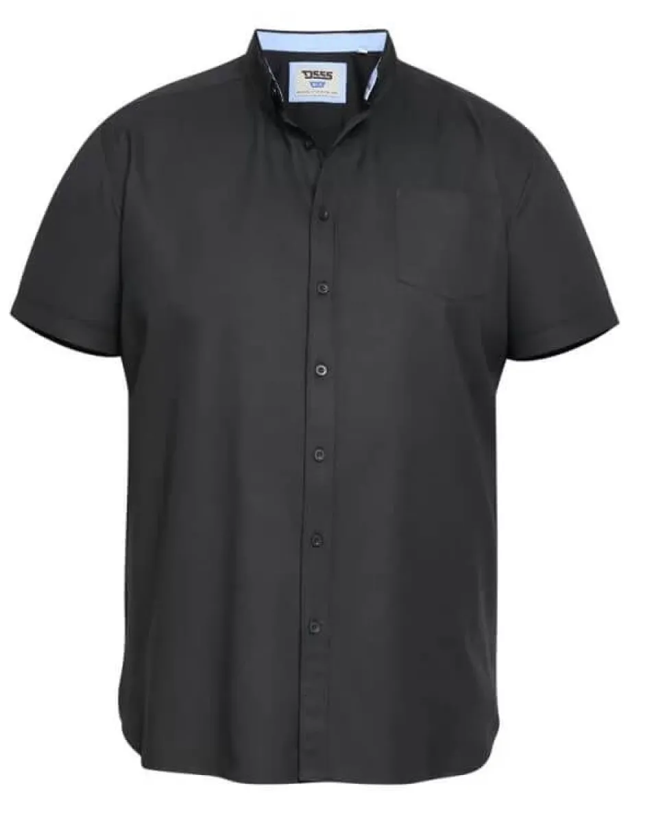 James Short Sleeve Outsize Oxford Shirt Black