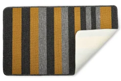 Jersey Stripe Non-Slip 2pc Bath Mat Set Ochre