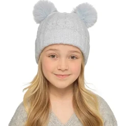 Kids Cable Knit Pom Pom Hat