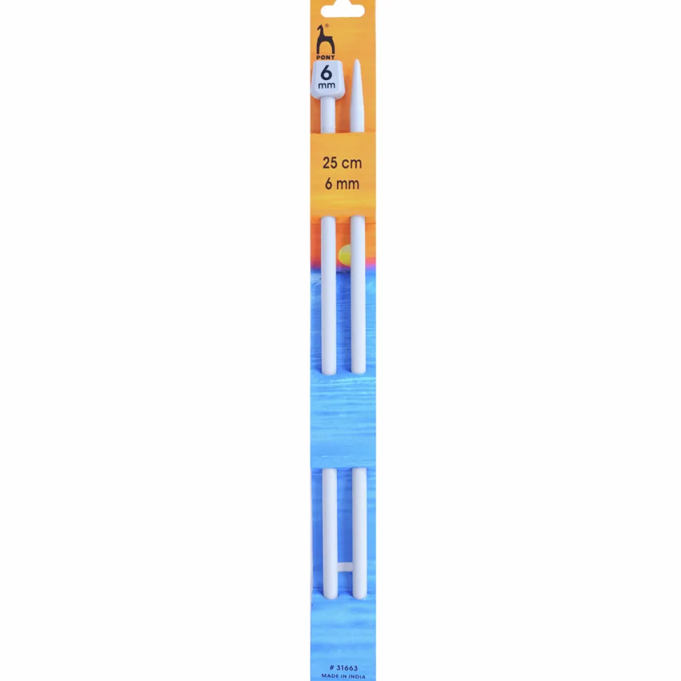 Knitting Needles 6 Size 25cm By Pony