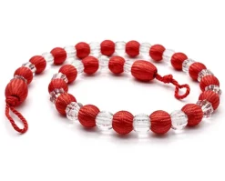 Krystal Beaded Tie Back Red