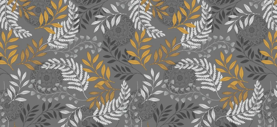 Leaf Charcoal Oil Cloth 8266-2 Price by the metre