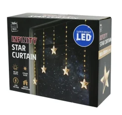 LED Infinity Stars Curtain Lights Warm White