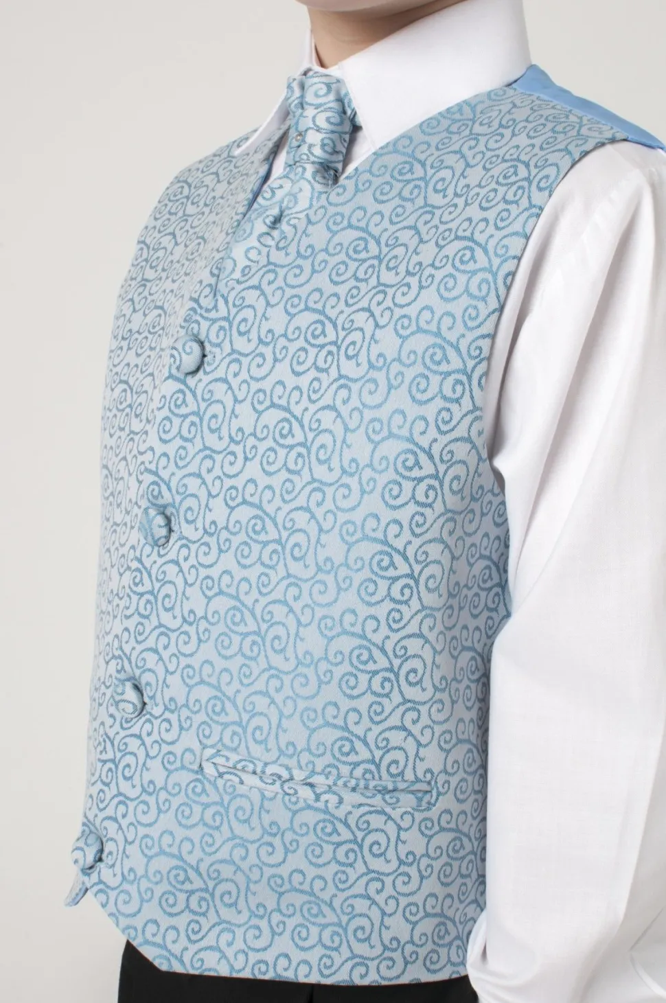 Light Blue Swirl 4PC Suit