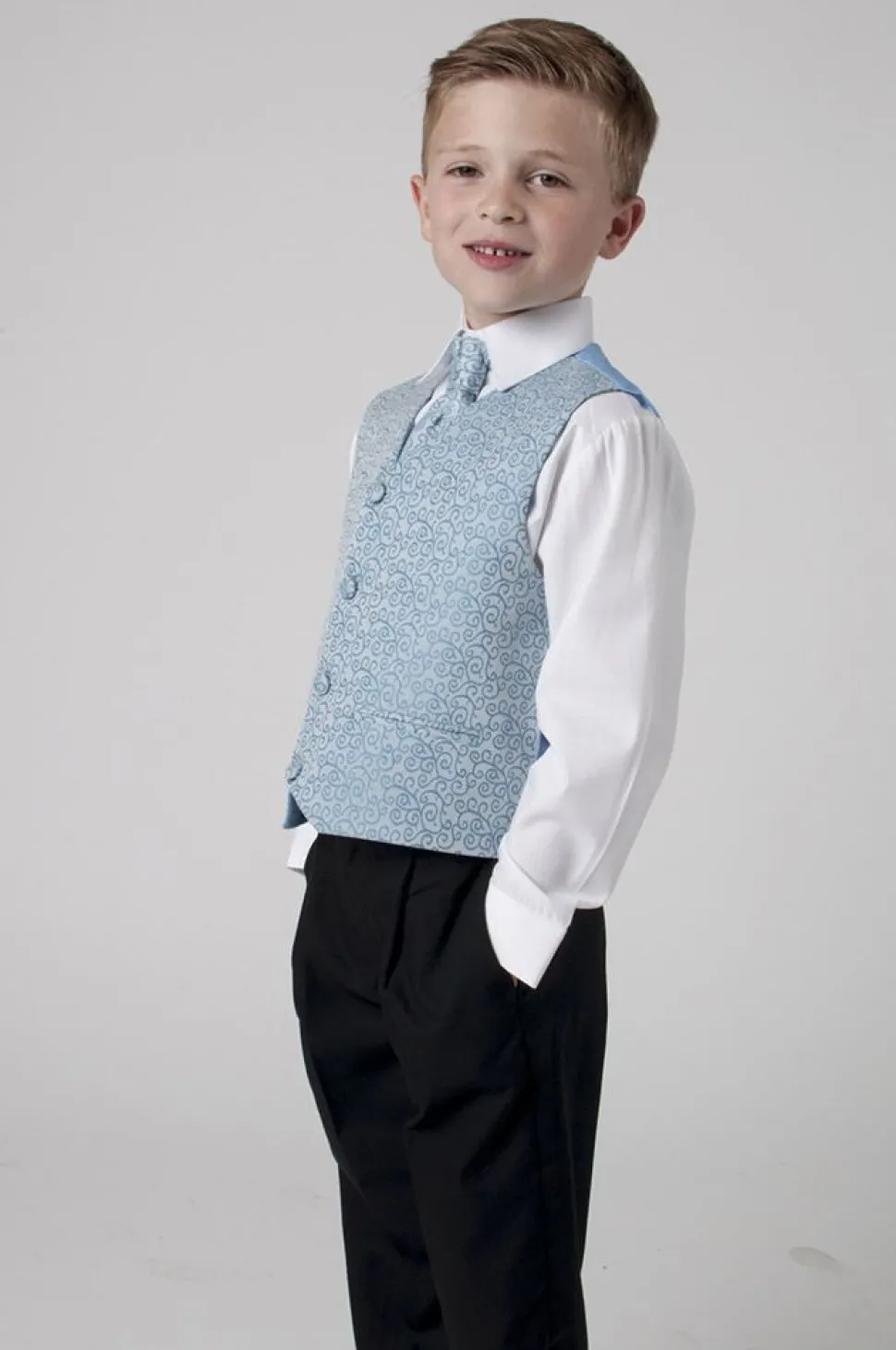 Light Blue Swirl 4PC Suit