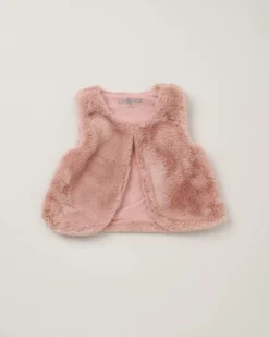 Lily & Jack Faux Fur Gilet 3-Piece Pink Apple Outfit Set
