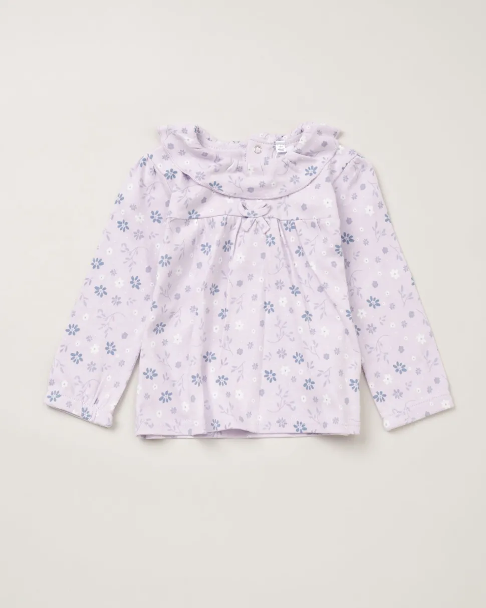 Lily & Jack Faux Fur Gilet 3-Piece Lilac Floral Outfit Set