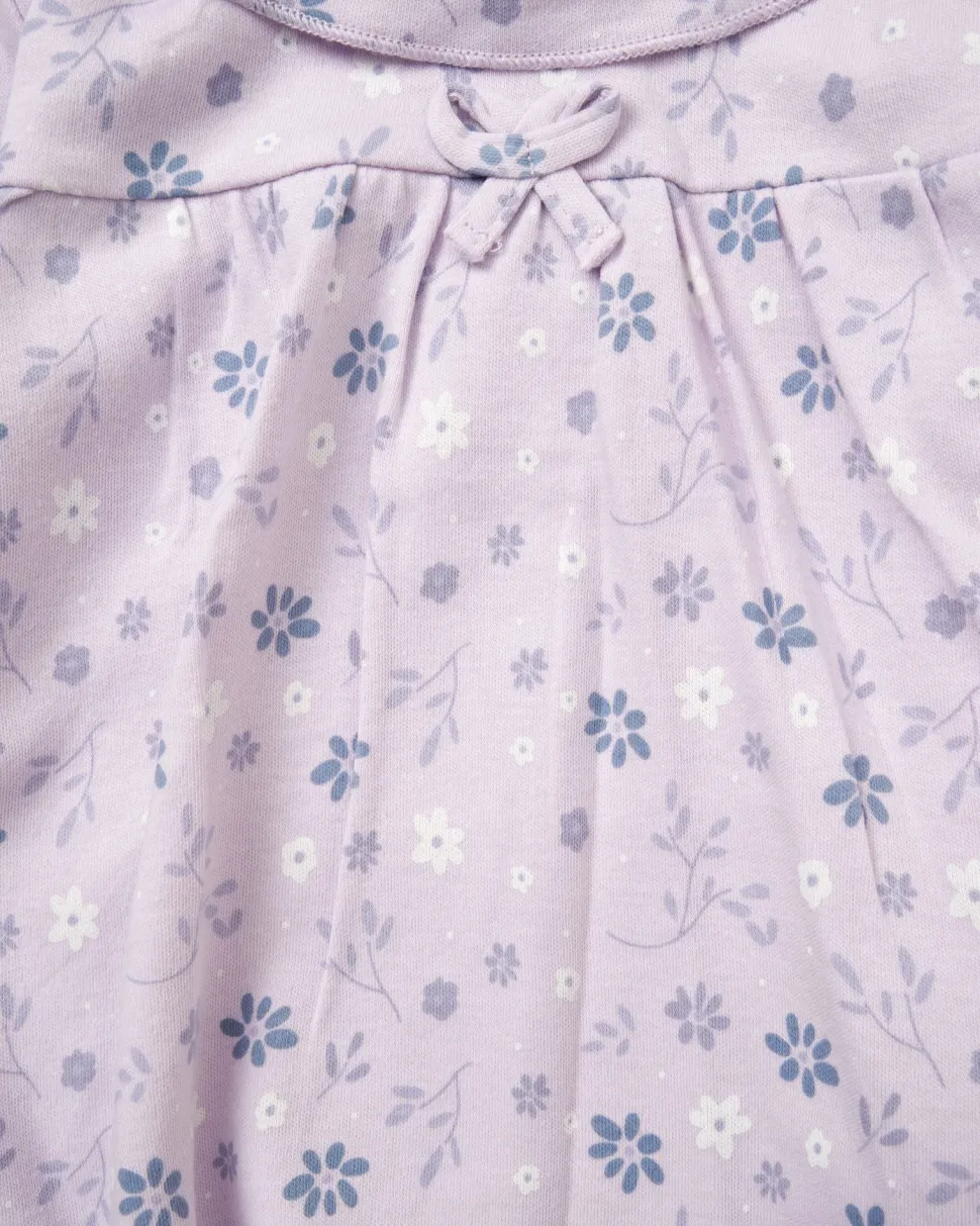 Lily & Jack Faux Fur Gilet 3-Piece Lilac Floral Outfit Set