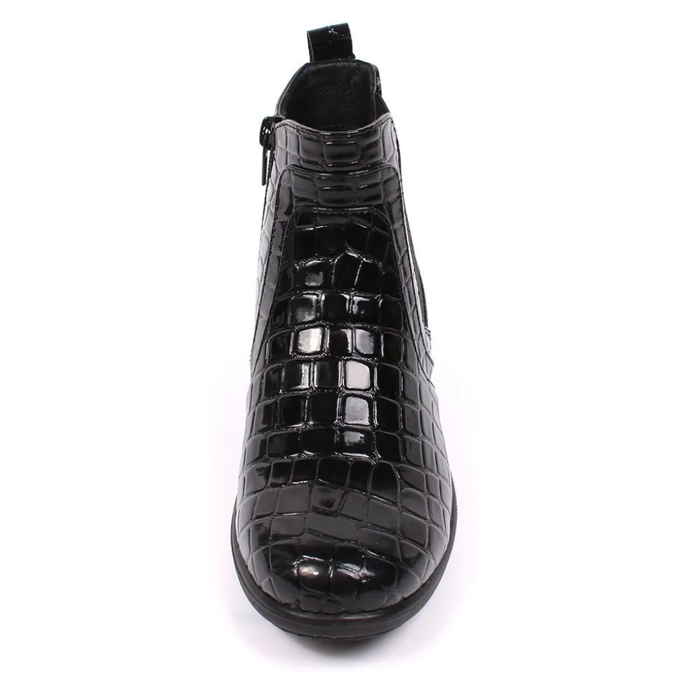 Linda Croc Women's Comfort Walk Boots Black