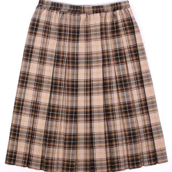 Lined Check Skirt Brown