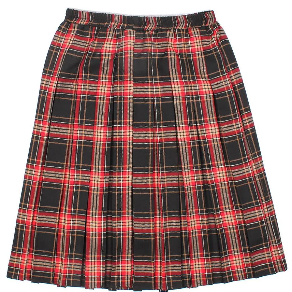 Lined Check Skirt Red