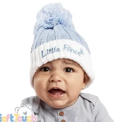 Little Prince Blue Bobble Baby Hat