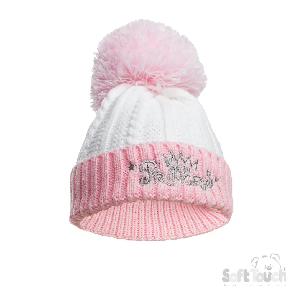 Little Princess Pink Bobble Baby Hat