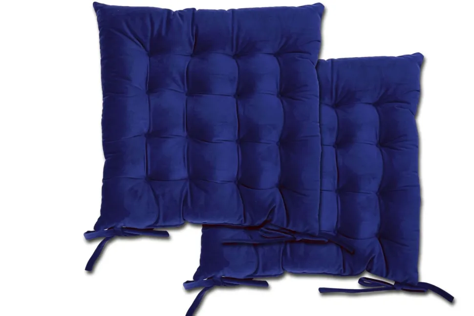 Luxurious Velvet Holland Navy Seat Pad