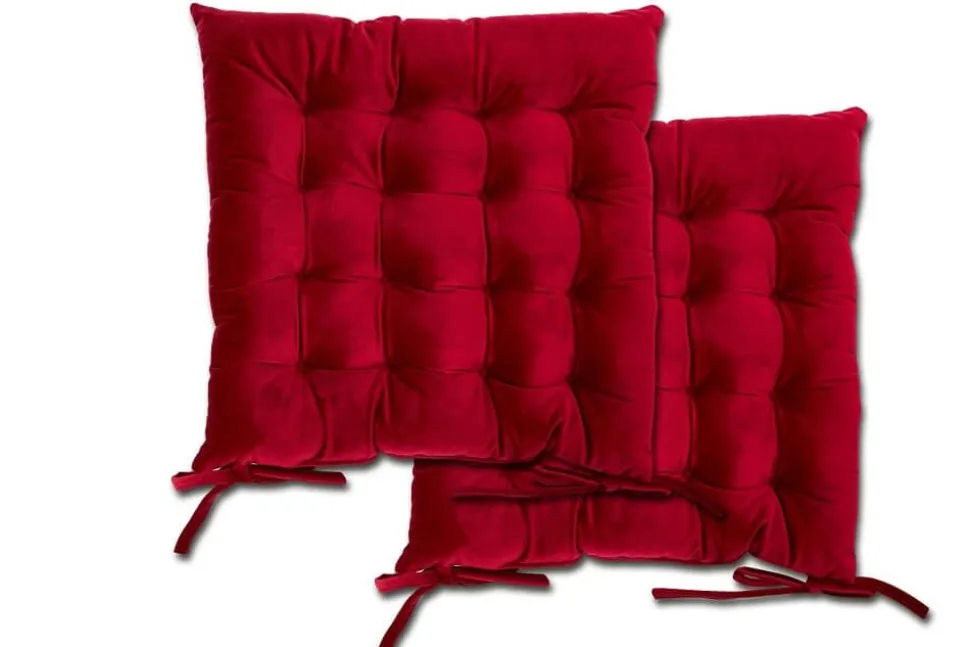 Luxurious Velvet Holland Red Seat Pad