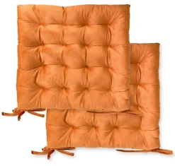 Luxurious Velvet Holland Seat Pad - Burnt Orange