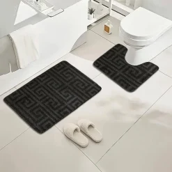 Luxury Bath Mat Set Black