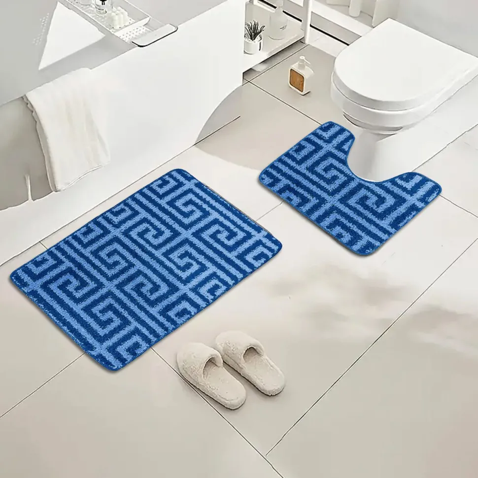 Luxury Bath Mat Set Blue