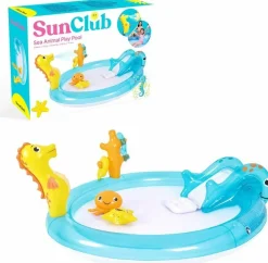 2M Sea Animal Play Pool with Water Spray
