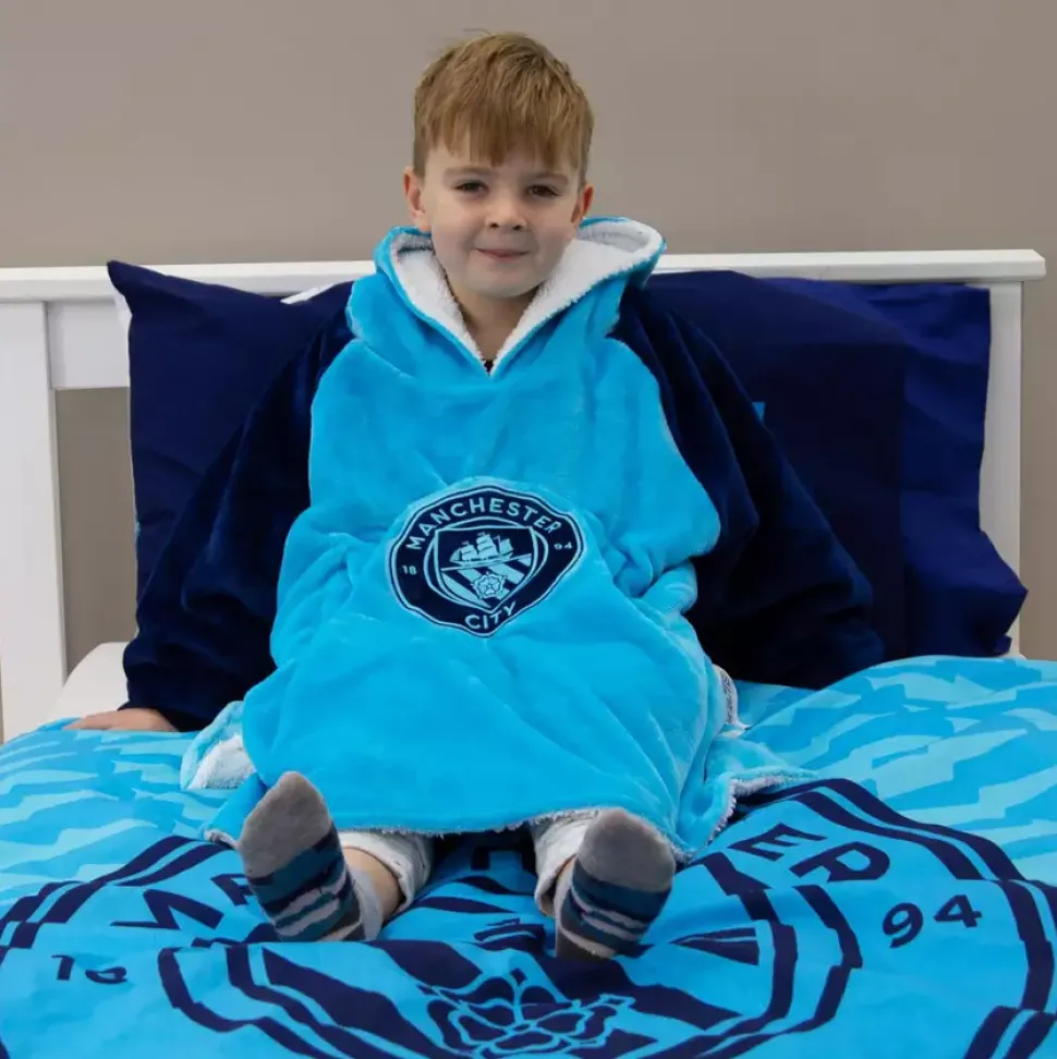 Manchester City FC Hugzee Wearable Fleece Hoodie – Medium