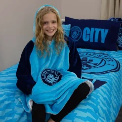 Manchester City FC Hugzee Wearable Fleece Hoodie – Medium