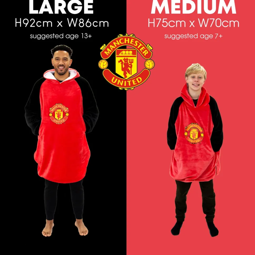 Manchester United FC Hugzee Wearable Fleece Hoodie – Large