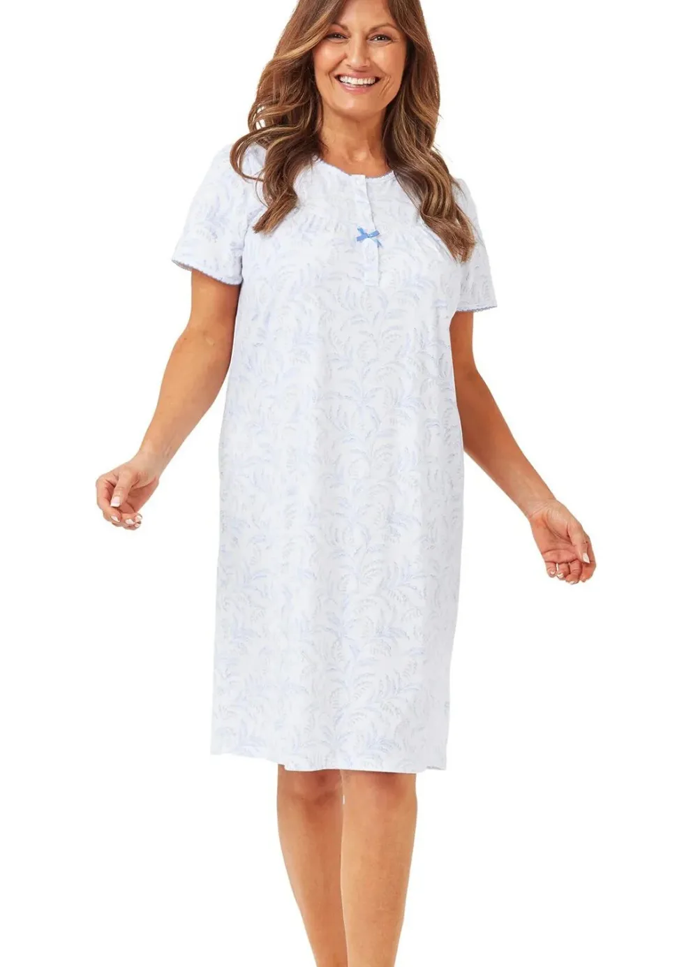 Marlon Floral Print Blue 100% Cotton Nightdress