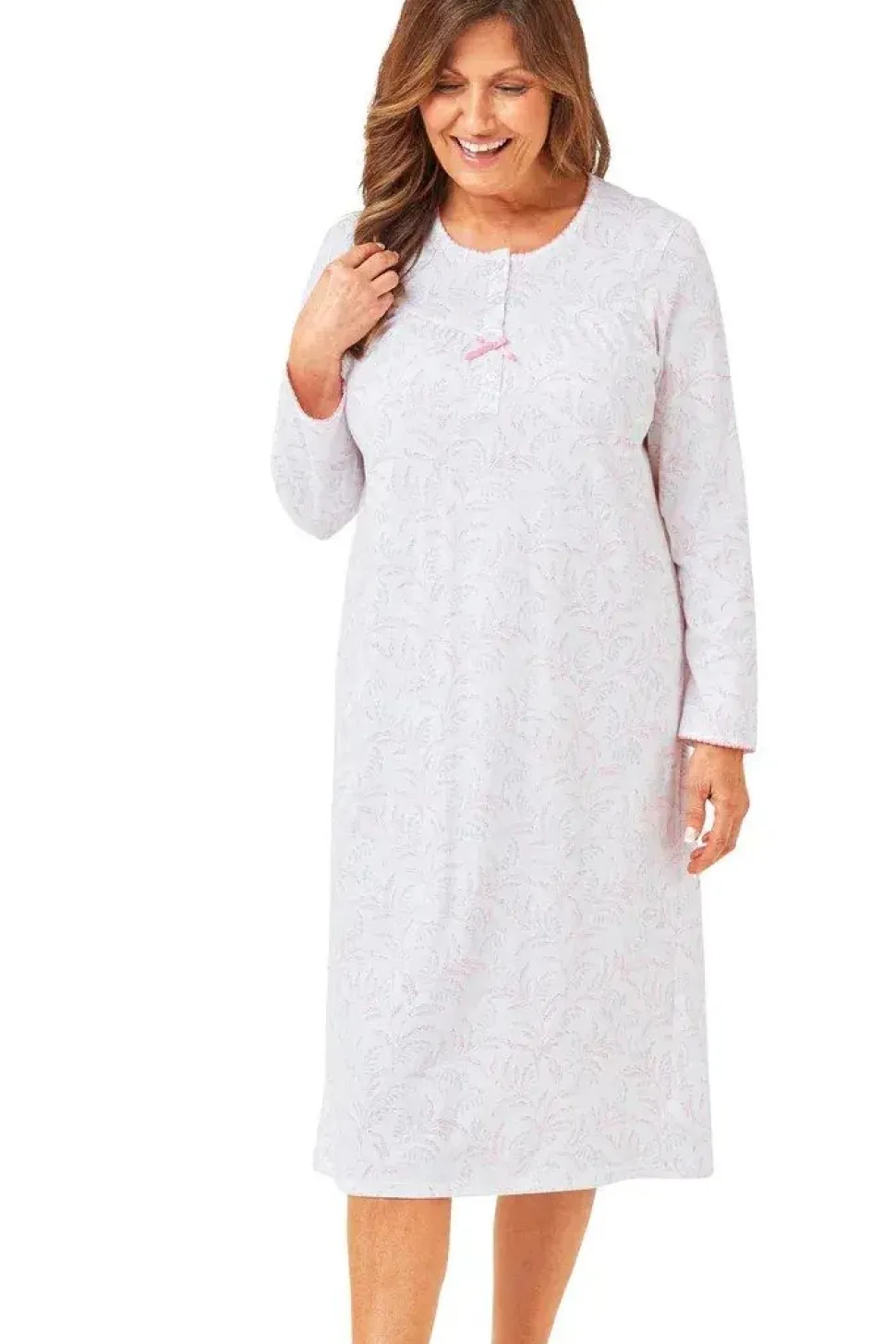 Marlon Floral Print Pink Long Sleeve 100% Cotton Nightdress
