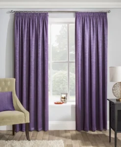 Matrix Grape Thermal Tape Top Curtains