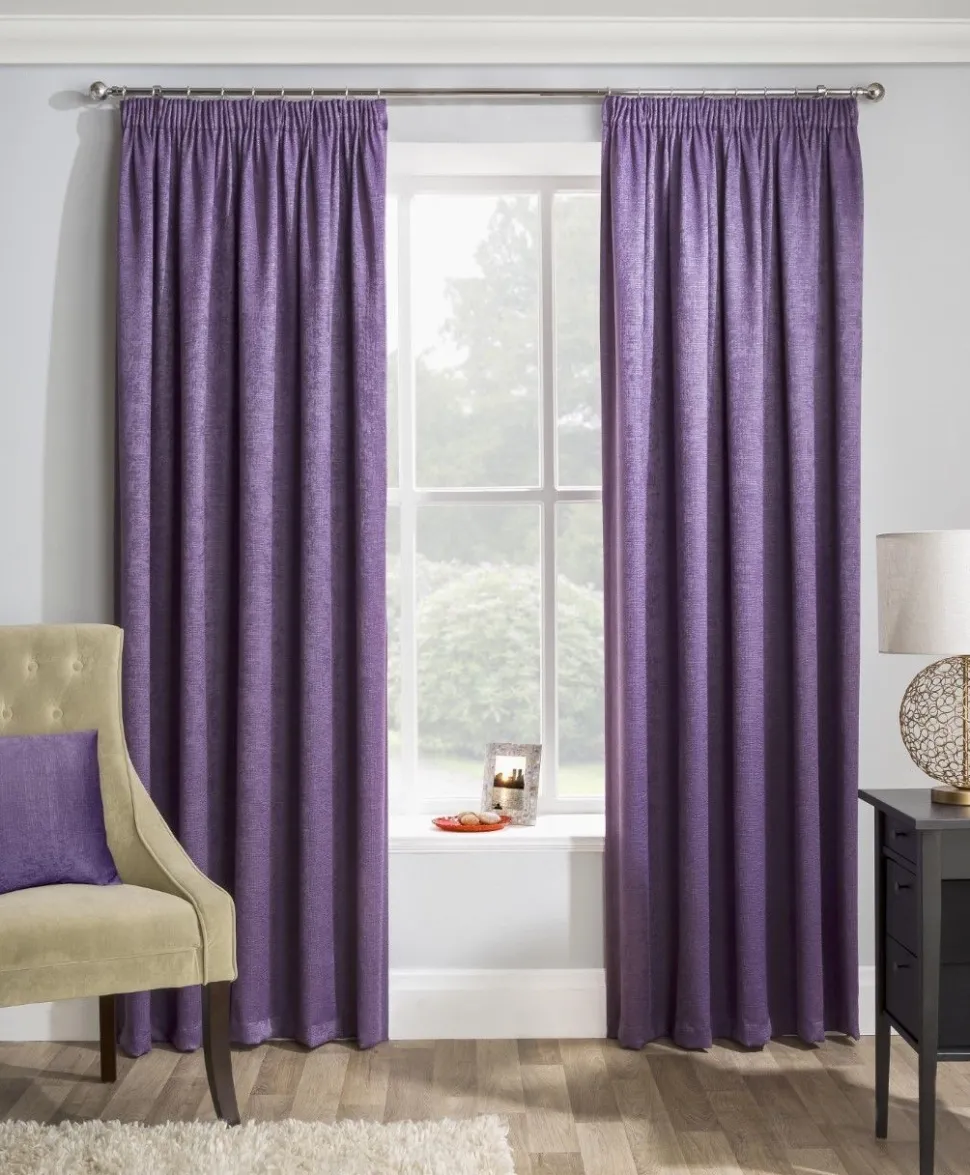 Matrix Grape Thermal Tape Top Curtains