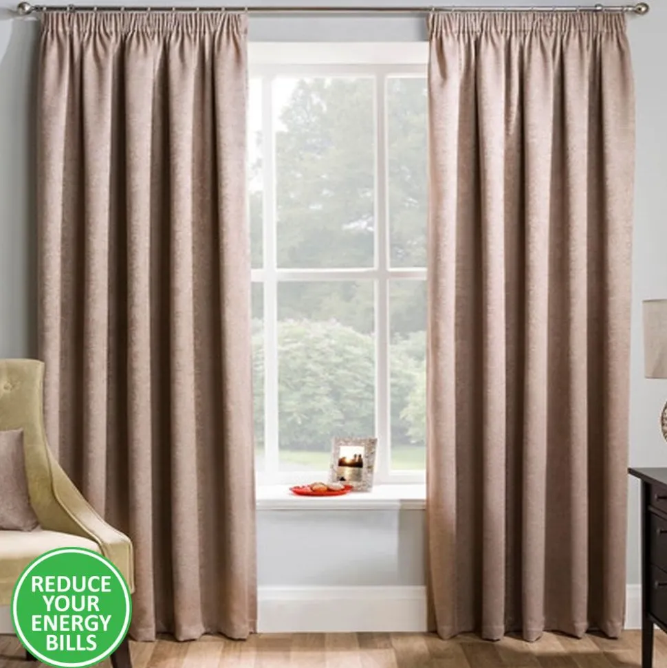 Matrix Latte Thermal Tape Top Curtains