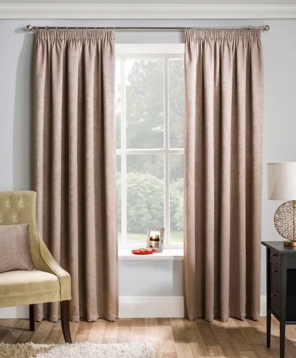 Matrix Latte Thermal Tape Top Curtains by Enhanced Living