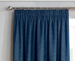 Matrix Navy Thermal Tape Top Curtains by Enhanced Living
