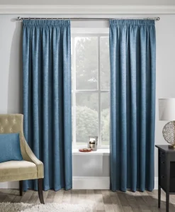 Matrix Teal Thermal Tape Top Curtains