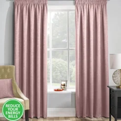 Matrix Thermal Tape Top Curtains Blush by Enhanced Living
