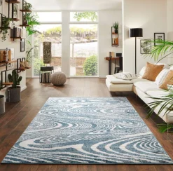Mavira Swirl Blue Rug 80x150 cm