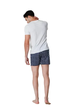 Men's 100% Cotton De Lucca 3 Pack Boxers Blue Mix