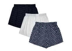 Men's 100% Cotton De Lucca 3 Pack Boxers Blue Mix