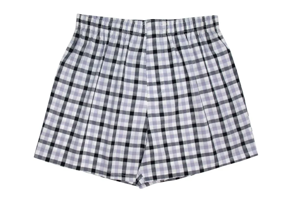 Men's 100% Cotton De Lucca 3 Pack Boxers Black & Blue Mix
