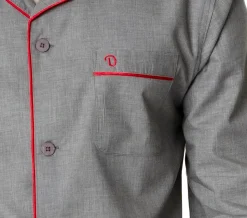Men's 100% Cotton De Lucca Pyjamas Grey Melange