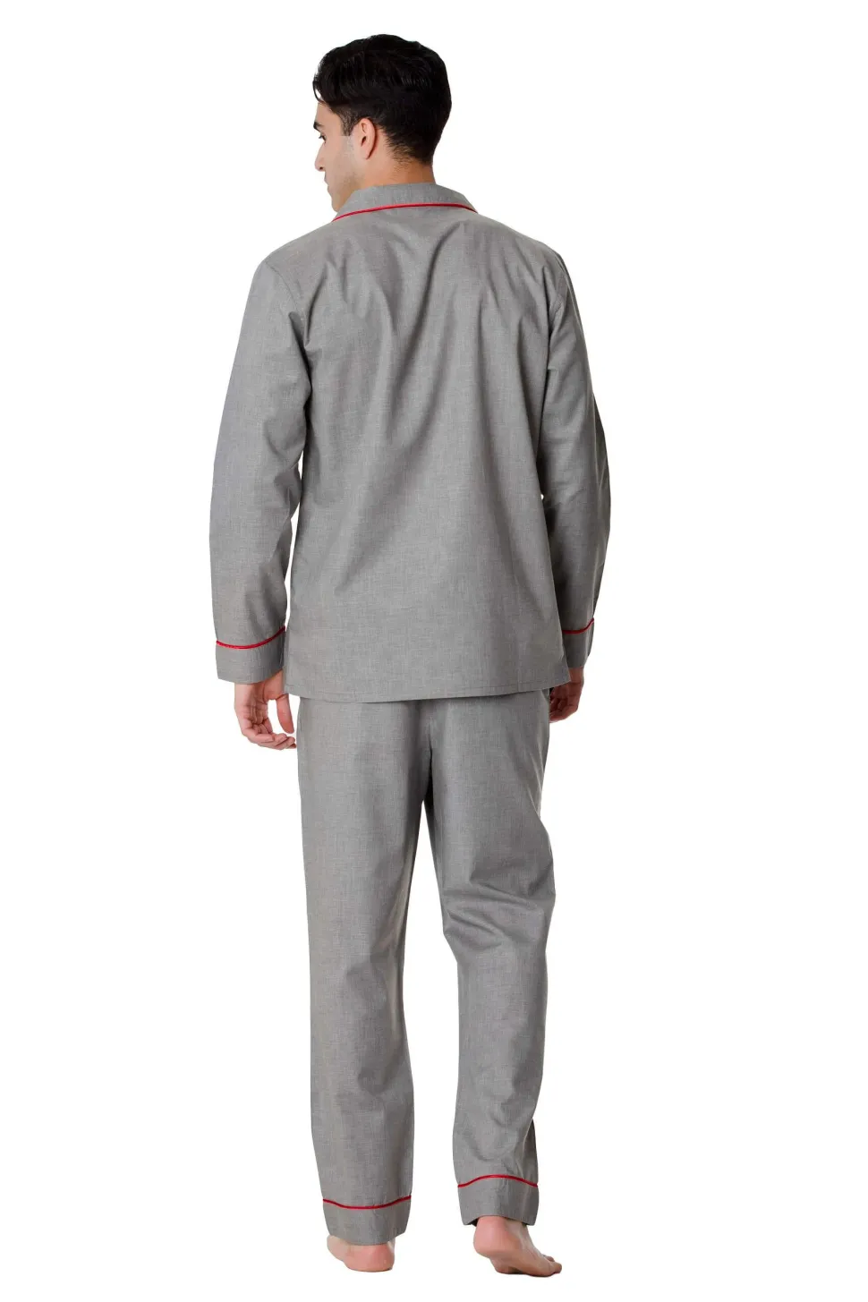 Men's 100% Cotton De Lucca Pyjamas Grey Melange