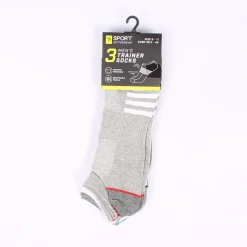 Men's 3 Pack Trainer Socks Grey
